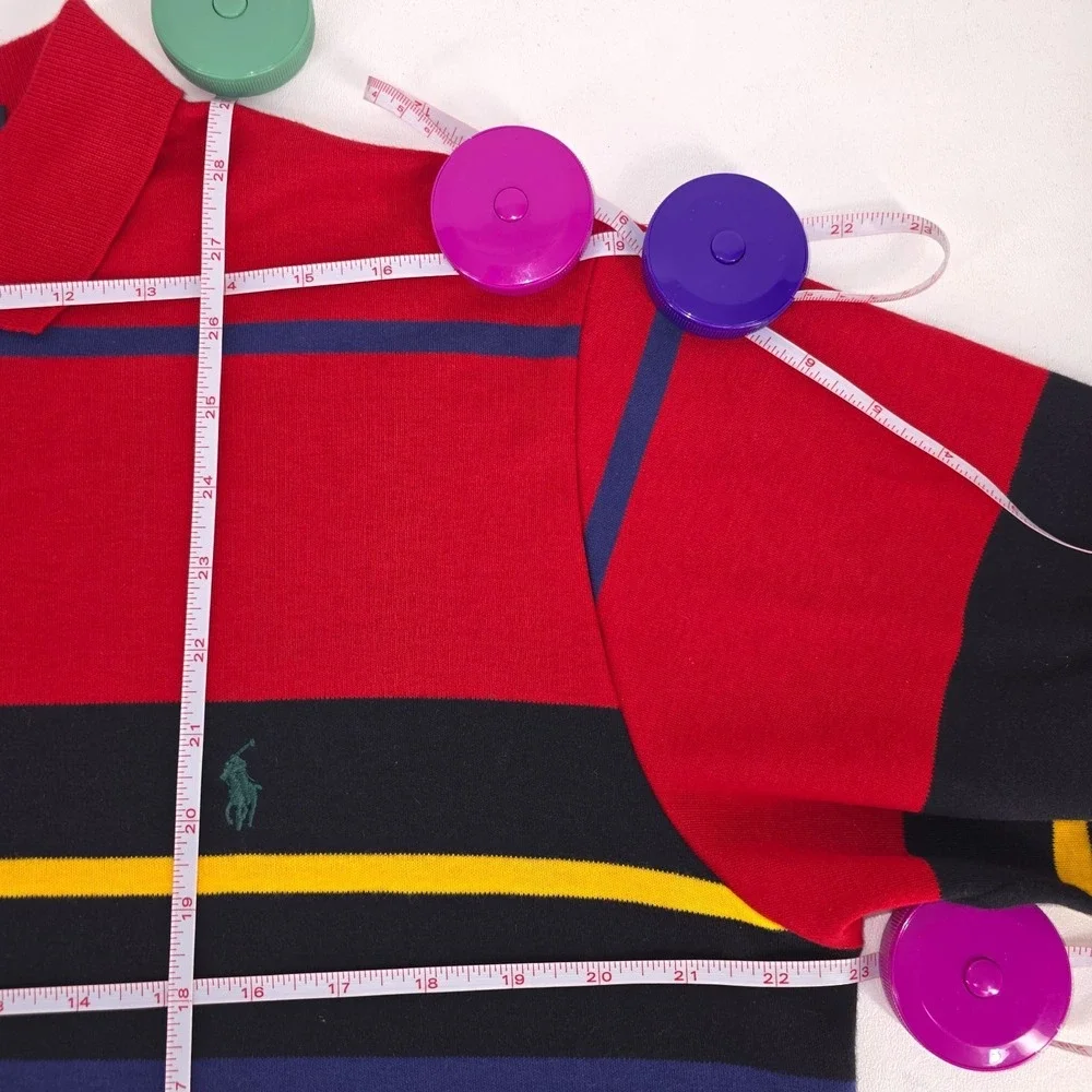 Vintage Ralph Lauren Polo Shirt Men Large Short Sleeve Striped 90s Old Money Y2K